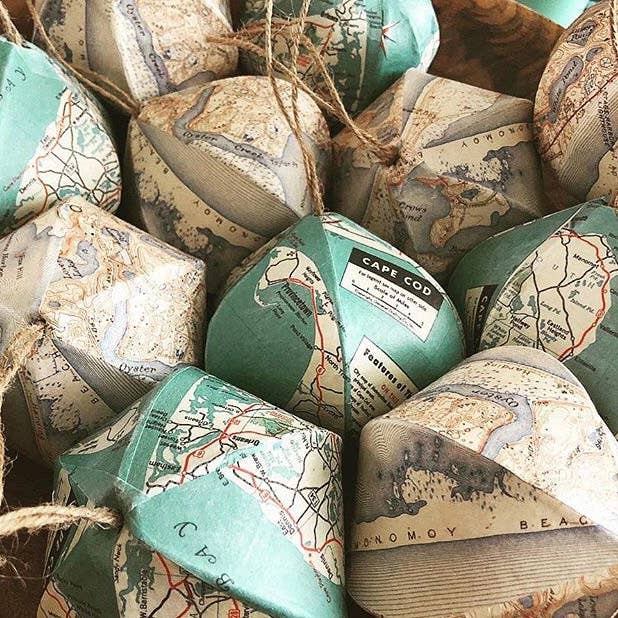 Domesticadence - Wholesale Ornament Set - 24 Custom Upcycled Local Area Maps Bundle1