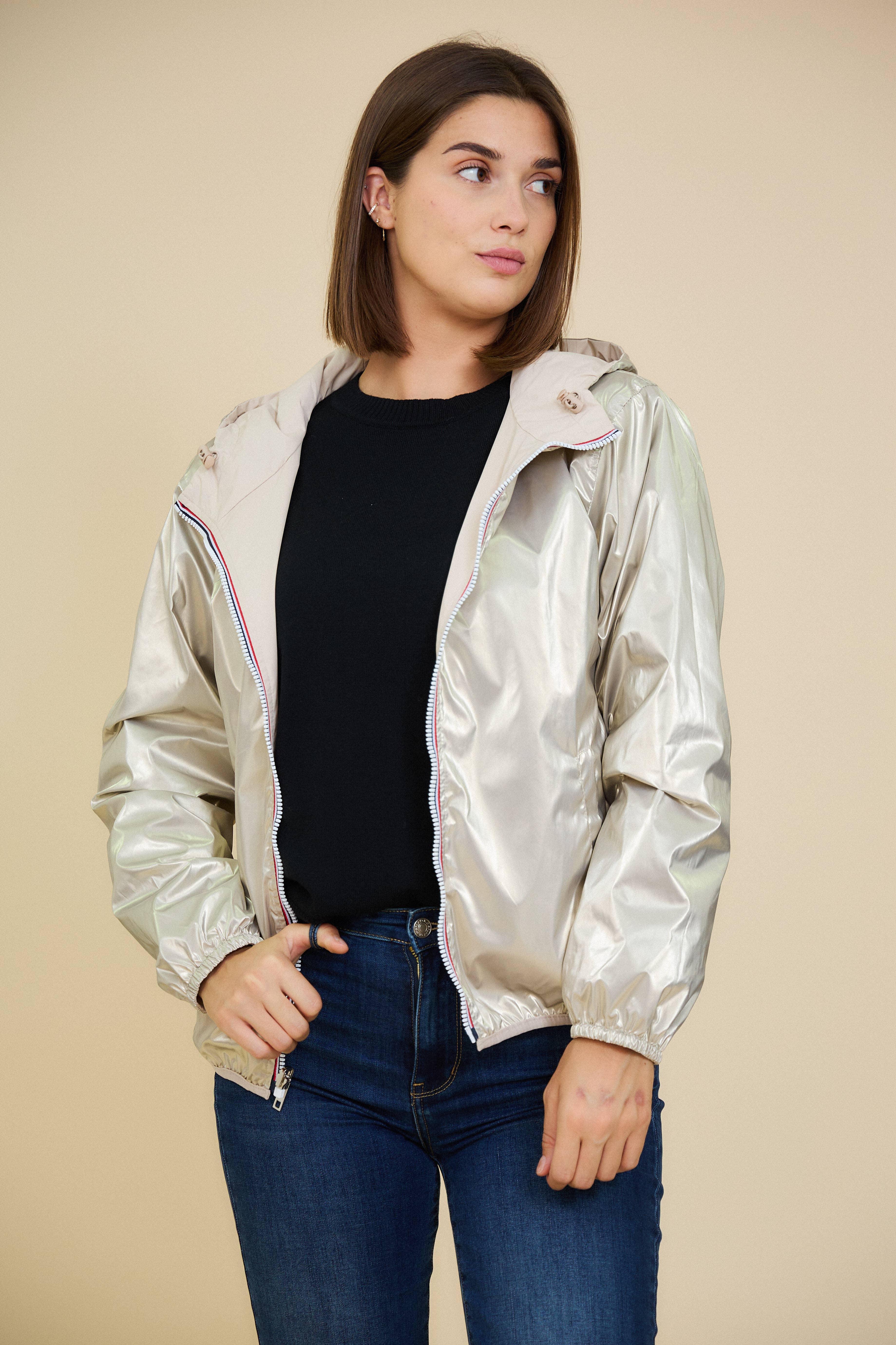 Escandelle Paris - Wholesale Parka - Women's - Short Reversible Waterproof Solid Parka3