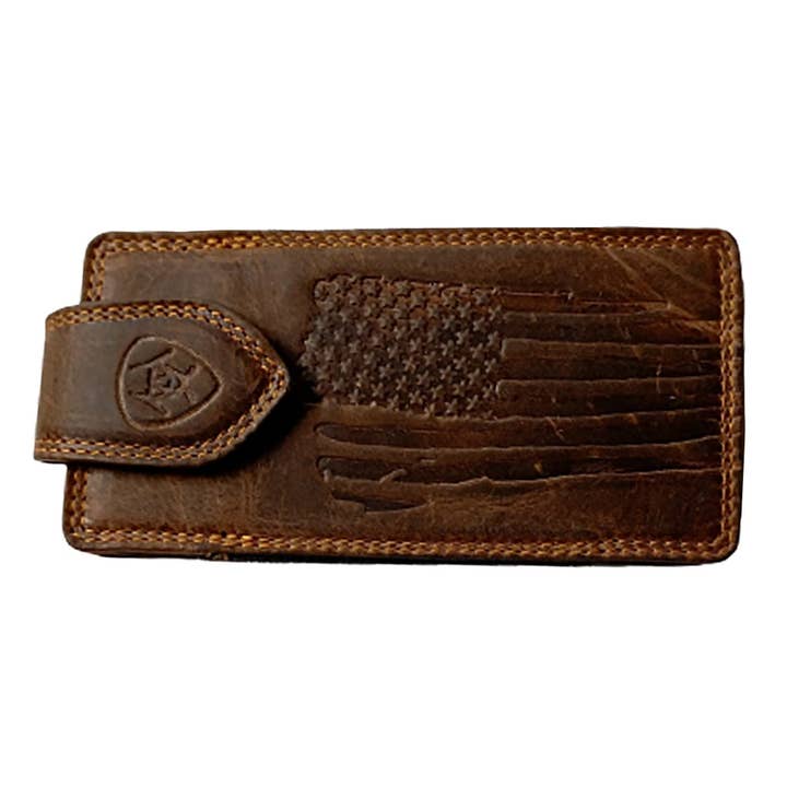 Met Vlag Geëmbosseerde Leren Geldclip - 8315 voor wholesale door Viceroy Leathers