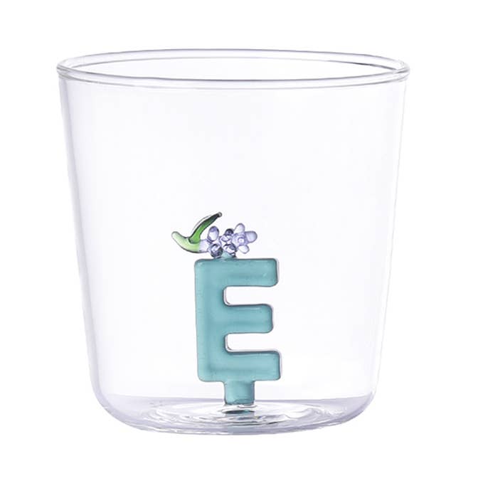 3D glass cup nature alphabet E Grape for wholesale by Opjet Paris