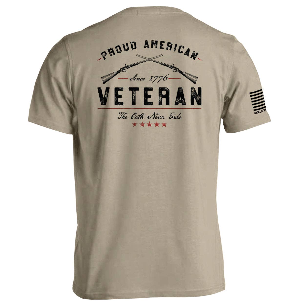 Shield Republic - Wholesale Screen Printed T-Shirt - Men's - Proud American Veteran The Oath Never Ends3