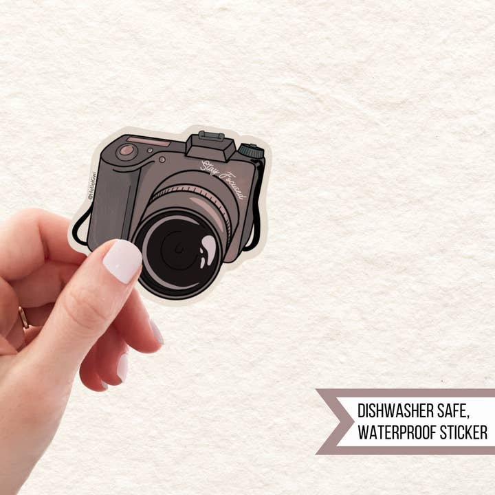 Camera, Photographer Waterproof, Durable Sticker, Hand Drawn for wholesale by Hello Kiwi