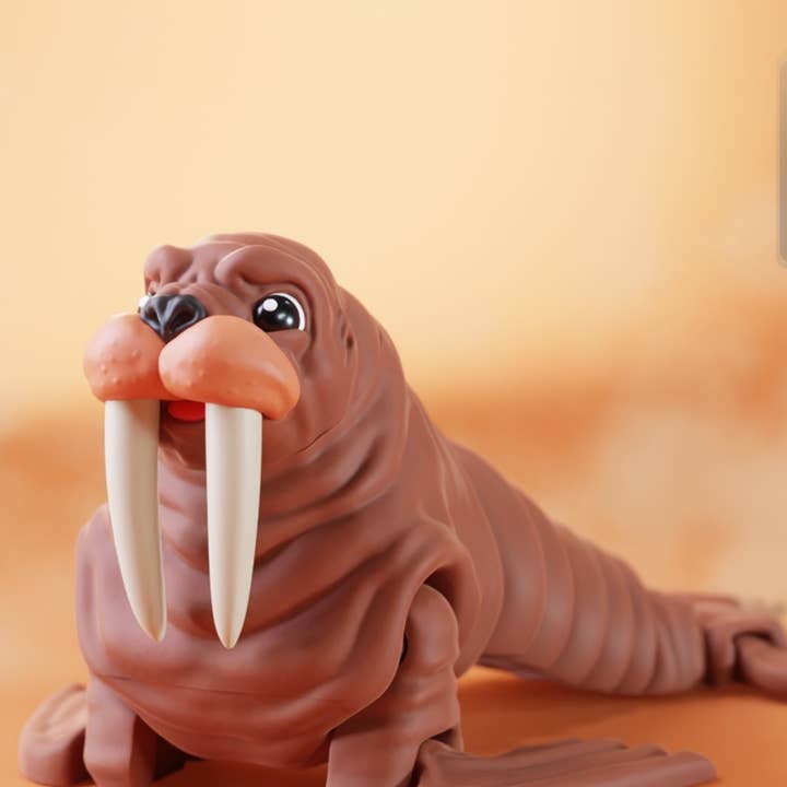Walrus Articulating Fidget Toy, 3D Printed for wholesale by Great American Designs