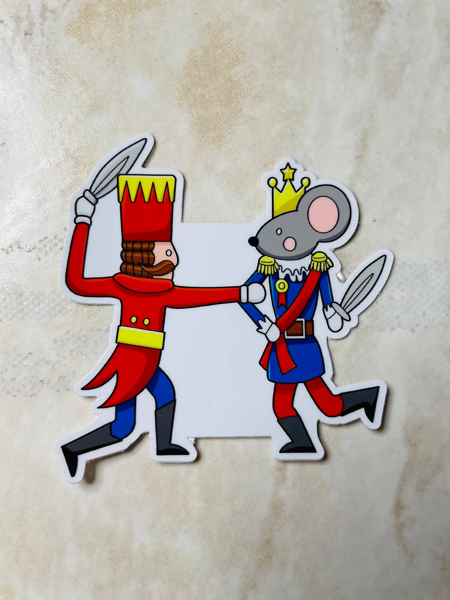 Denali & Co. - Wholesale Sticker - Nutcracker vs. Mouse King Battle Sticker, 2.9” x 3”2
