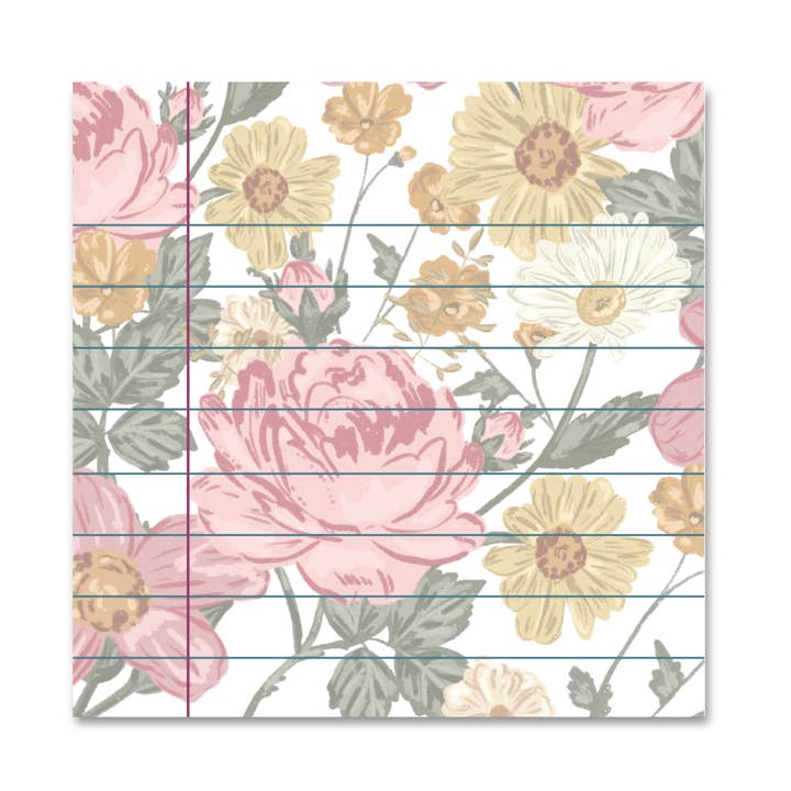 Jolies notes autocollantes florales roses pour la vente par Jaybee Design