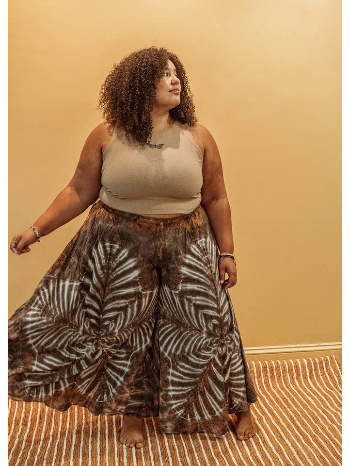 Gardenbelle Shop - Wholesale Broek - Dames - Hippie Boho handgeverfde Palazzo-broek, Bodhi soepelvallende broek5