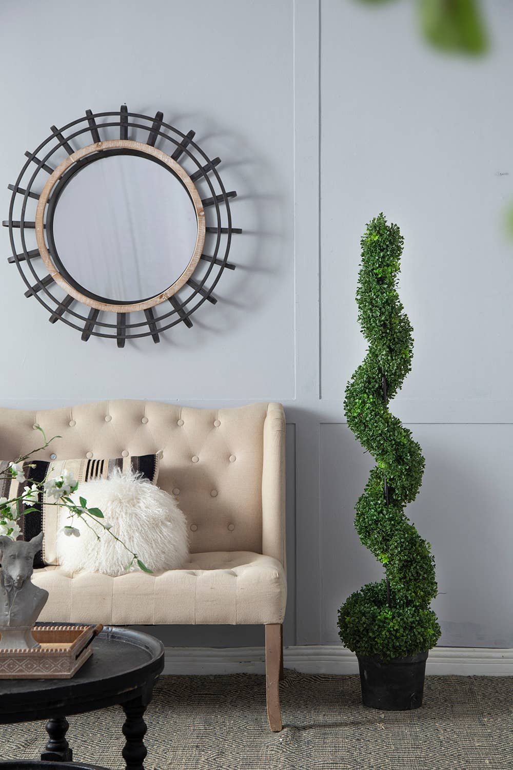 A&B Home Group Inc. - Vente Plantes artificielles - Topiaire en spirale artificielle en buis de 10,5x10,50x60" 5 pieds de haut5