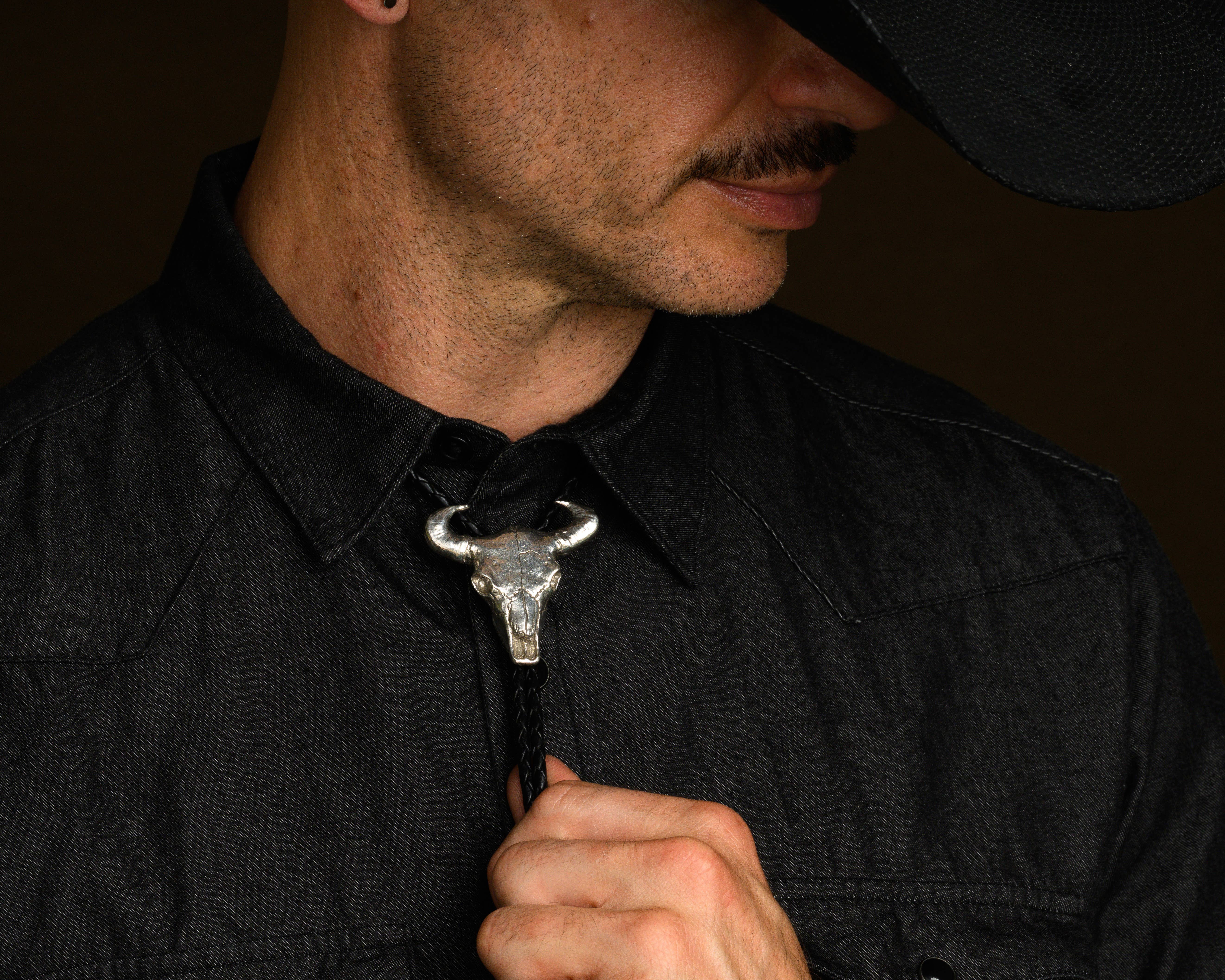 HELIOTROPE - Wholesale Necktie - Men's - Bull Skull Bolo Tie2