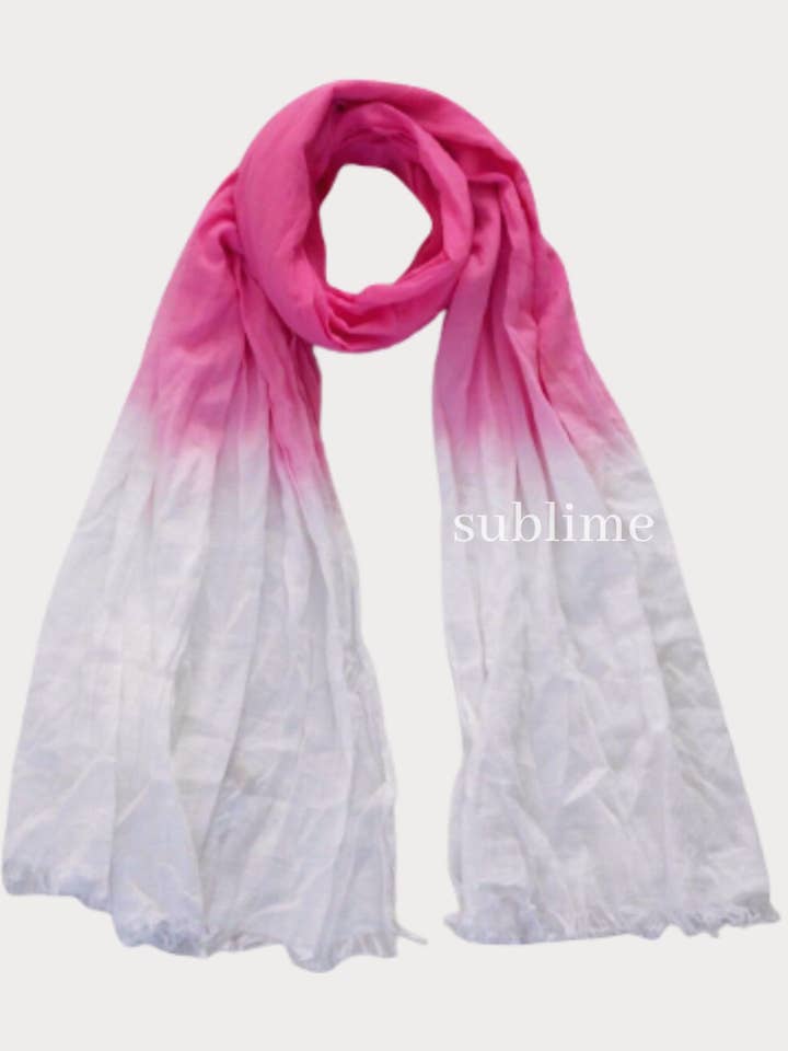 Écharpe en coton biologique Ombre Soft - Rose pour la vente par Sublime