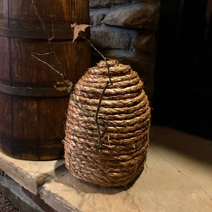 The Cranberry Cornstalk Co. - Wholesale Decorative Tabletop Object - Large Pricket Bee Skep Primitive decor2