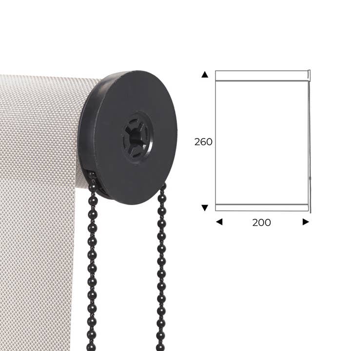 roll-up curtain 200cm white for wholesale by Rocada Spain