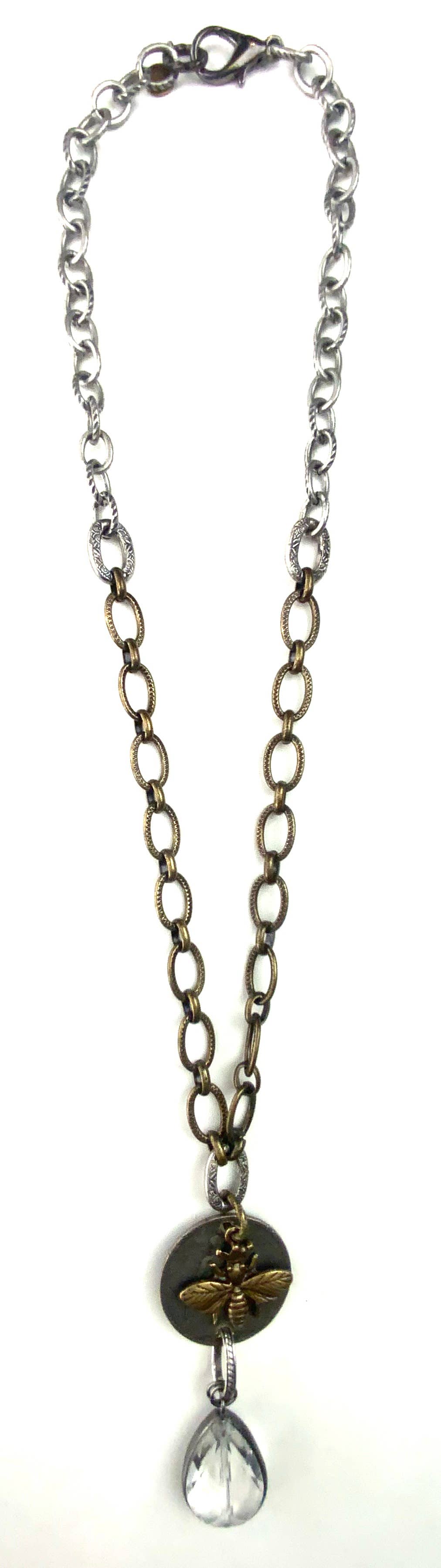 Lost & Found Trading - Wholesale Pendant/Charm Necklace - RM517 NK-Chains w/Coin, Bee & Glass Dangle