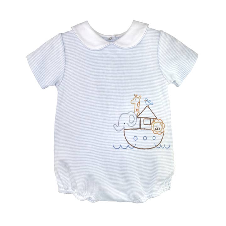 Noah's Ark Embroidered Bubble for wholesale by Petit Ami & Zubels
