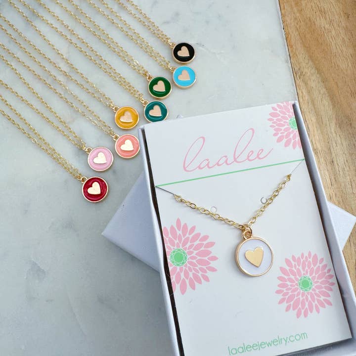 Laalee Jewelry - Wholesale Kids Necklace - Kids - Colorful Heart Necklace, Kid Jewelry, Easter Basket Gift