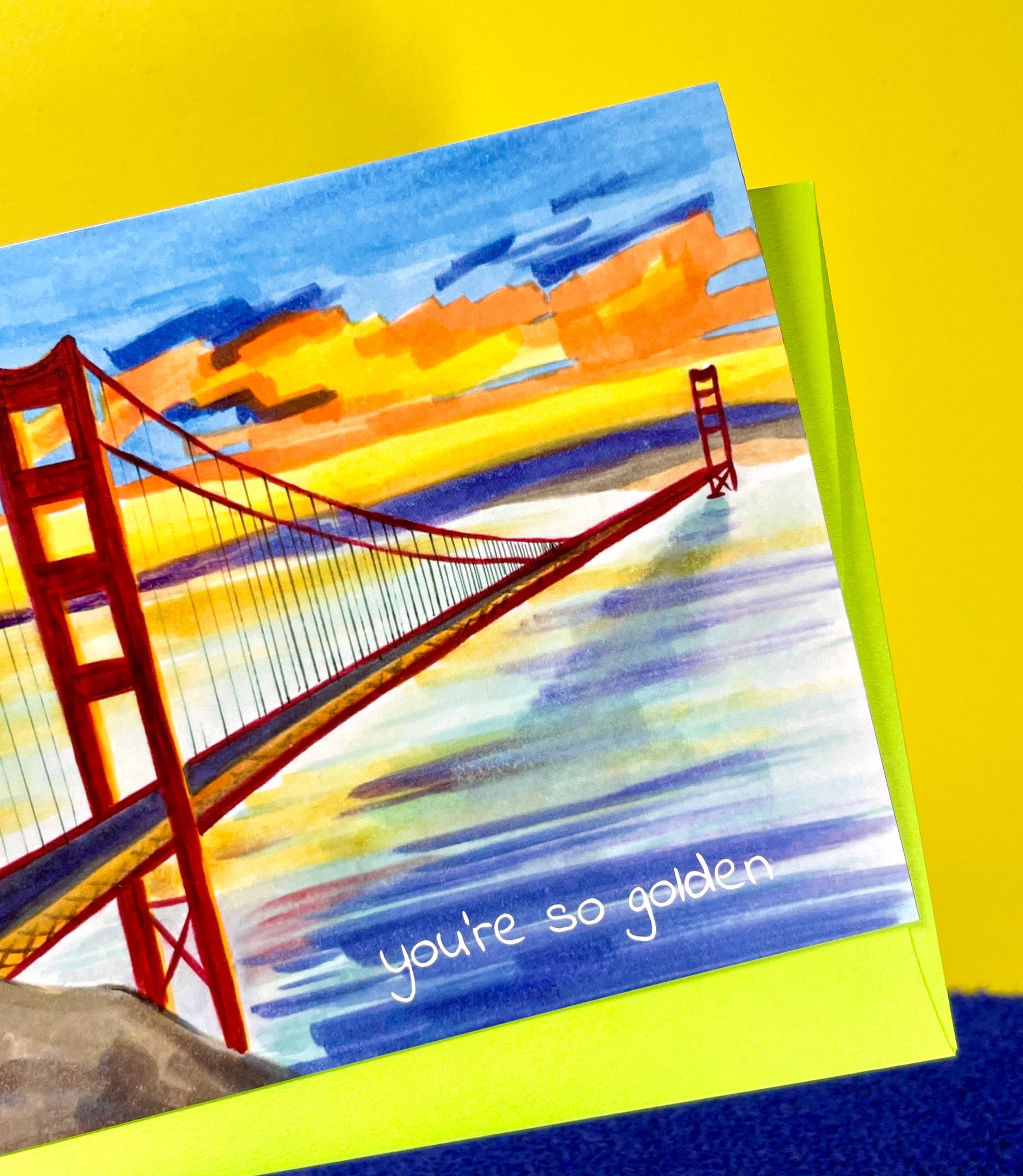 quirky burp illustrations - Wholesale Love Card - You're So Golden Greeting Card3