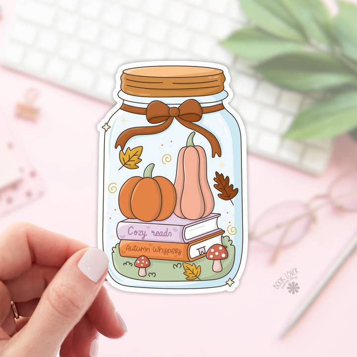 Bookish Fall Jar Stickers / Autumn Bookish Stickers for wholesale by Book Lover Merch Shop