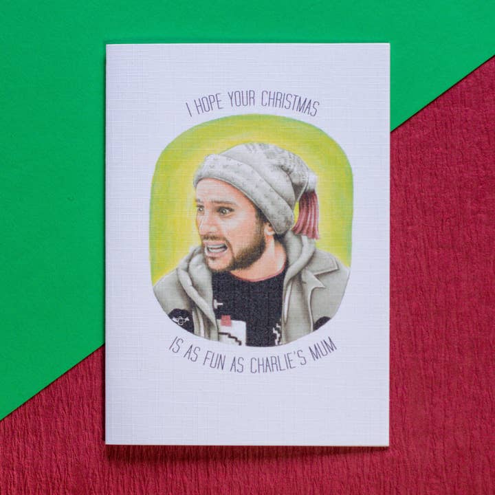 Charlie Christmas Card for wholesale by Mandy Illustrates