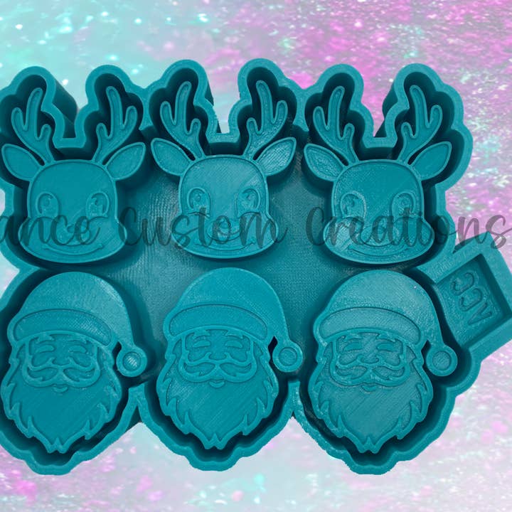 Vance Custom Creations - Wholesale Craft supplies - Santa & Reindeer Wax Melt Mold