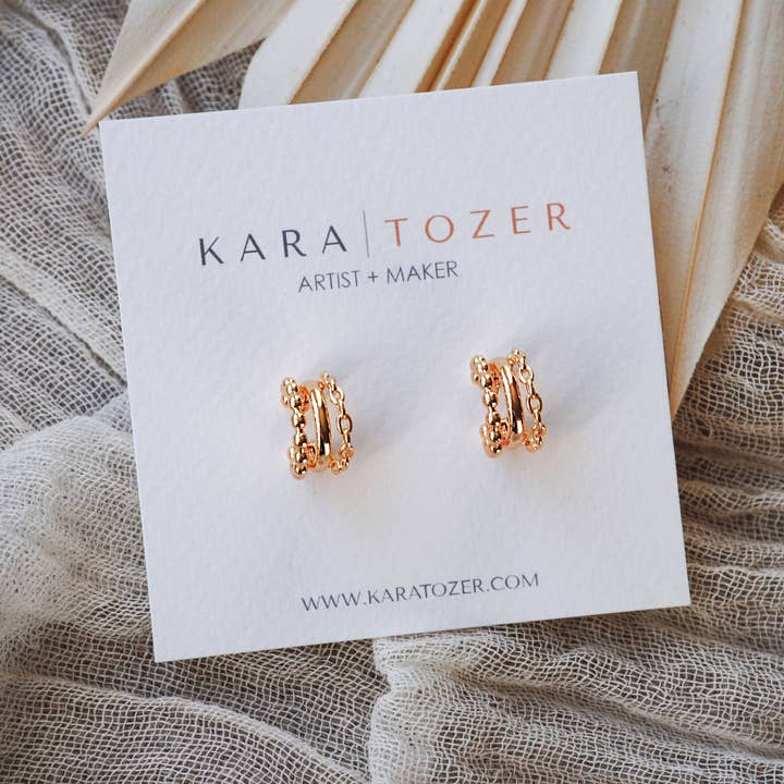 KARA | TOZER - Wholesale Hoop Earrings - Triple Huggie Hoops3