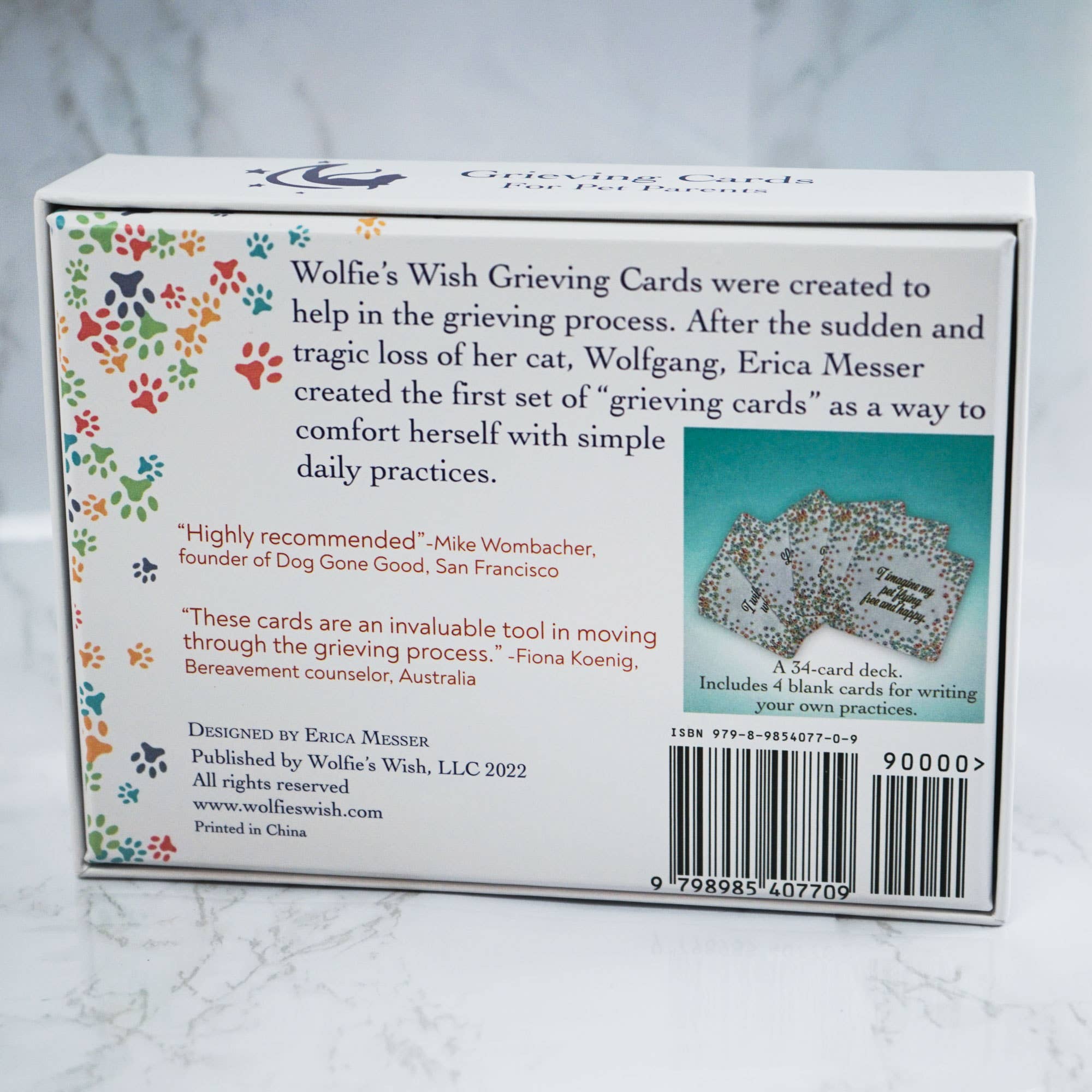 Wolfie’s Wish - Vente Urne - Cartes de deuil en cas de perte d'un animal de compagnie, jeu de cartes d'affirmation4