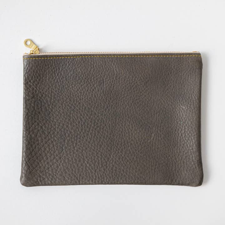 Bolso de Mano Mediano con Cremallera Gris Ciprés para venta al por mayor de KMM & Co.