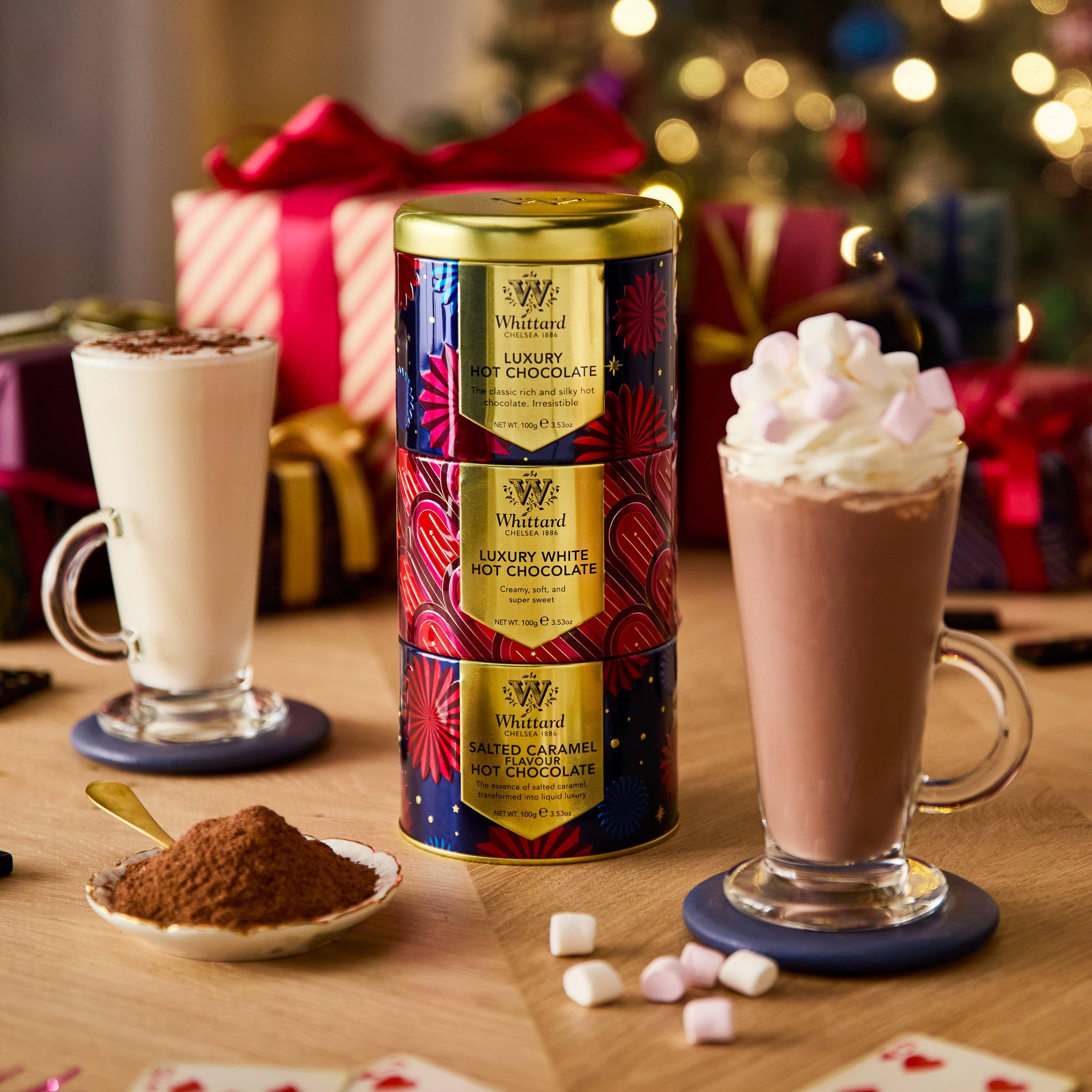 Whittard of Chelsea - Wholesale Hot Cocoa Mix/Kit - Whittard Hot Chocolate Stacking Tin 3x 3.53oz2