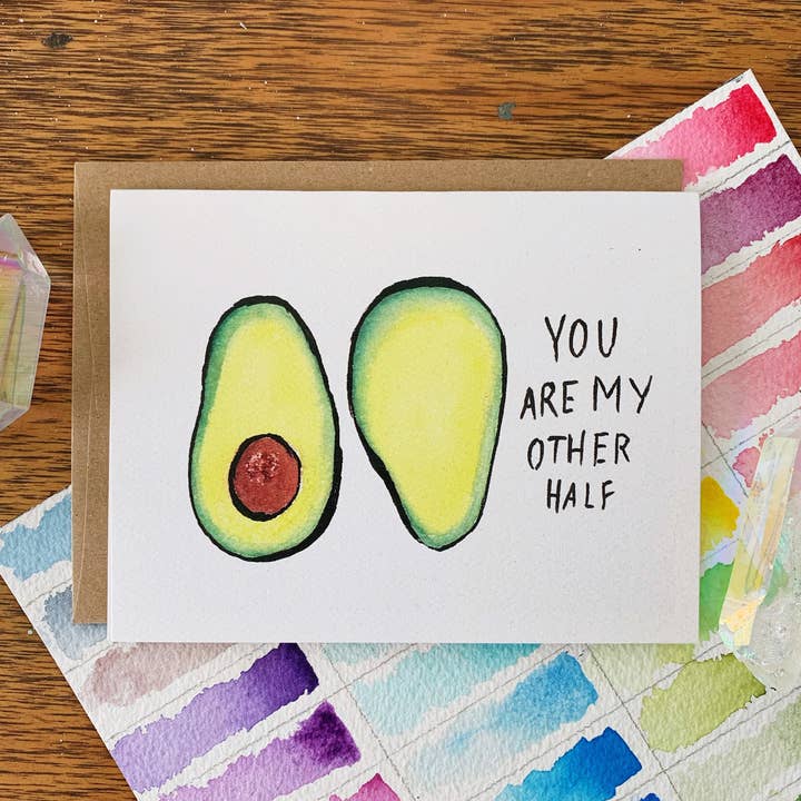 Avocado Greeting Card for wholesale by Jess Weymouth