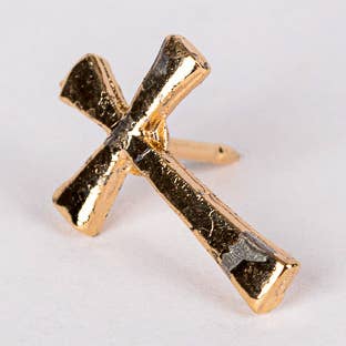 Lapel Pin Flared Cross Gold - Pack of 6 for wholesale by Swanson Christian Products