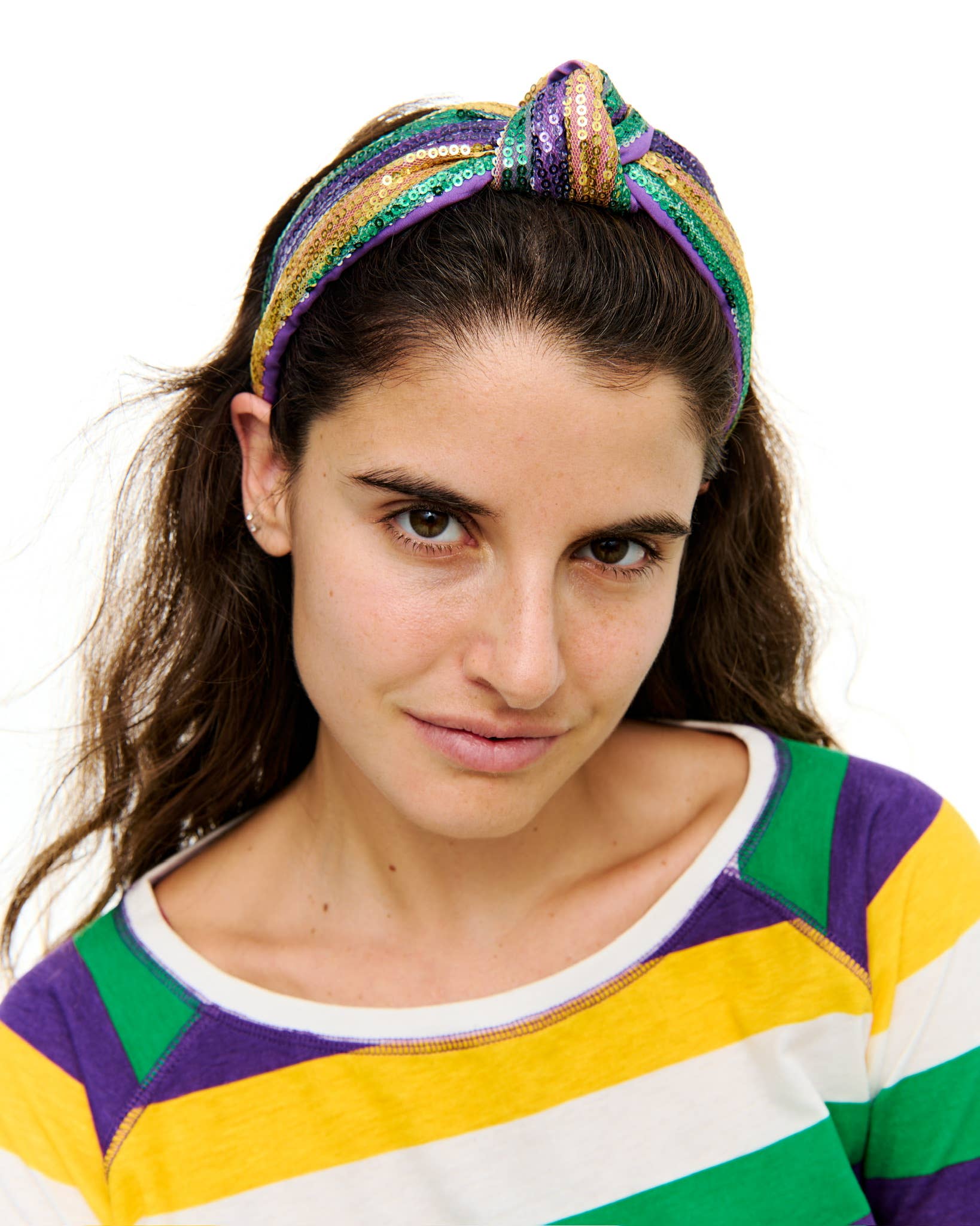 SongLily - Vente Bandeau – femme - Bandeau à sequins à nœud Mardi Gras1