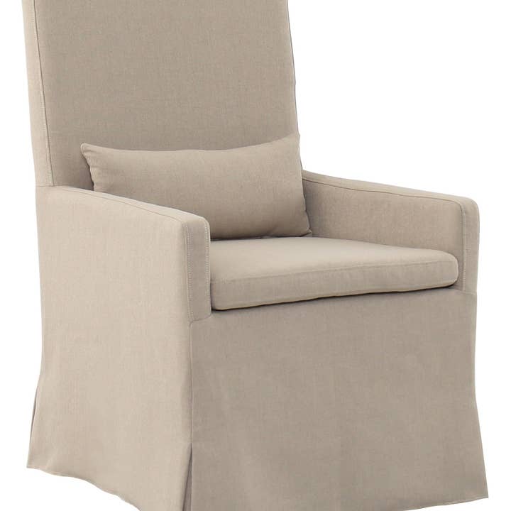 Padma's Plantation - Wholesale Chair - Sandspur Beach Arm Dining Chair - With Casters - Brushed Linen5