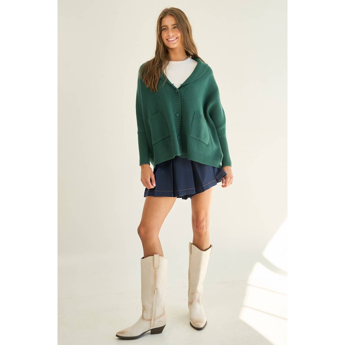 The GREii - Wholesale Cardigan - Women's - Oversized Shawl Collar Sweater Cardigan12