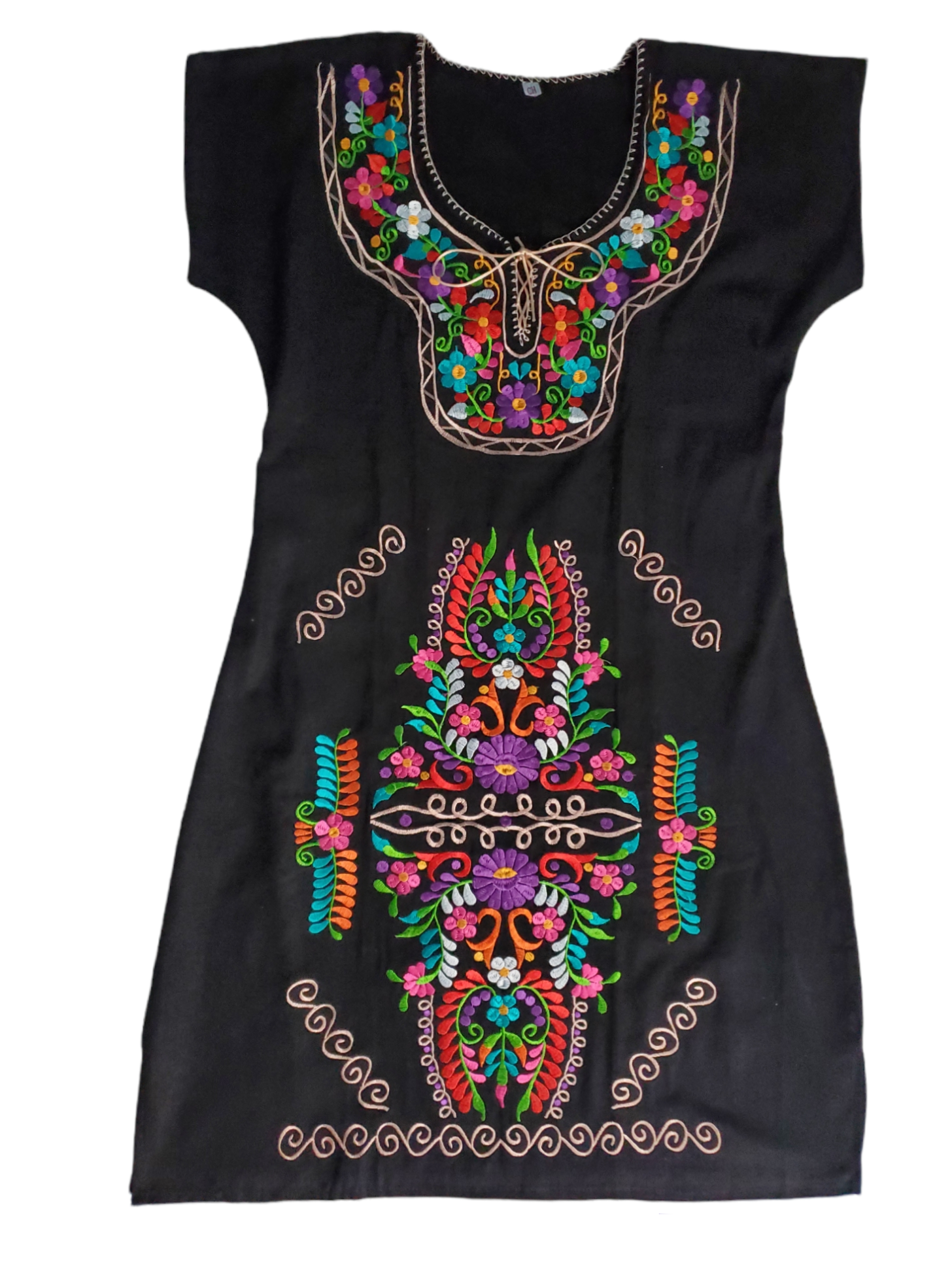 Puerta21 – wholesale Dress – Women's – Oaxacan Dress Mexican Embroidered Dress from Oaxaca Mexico2