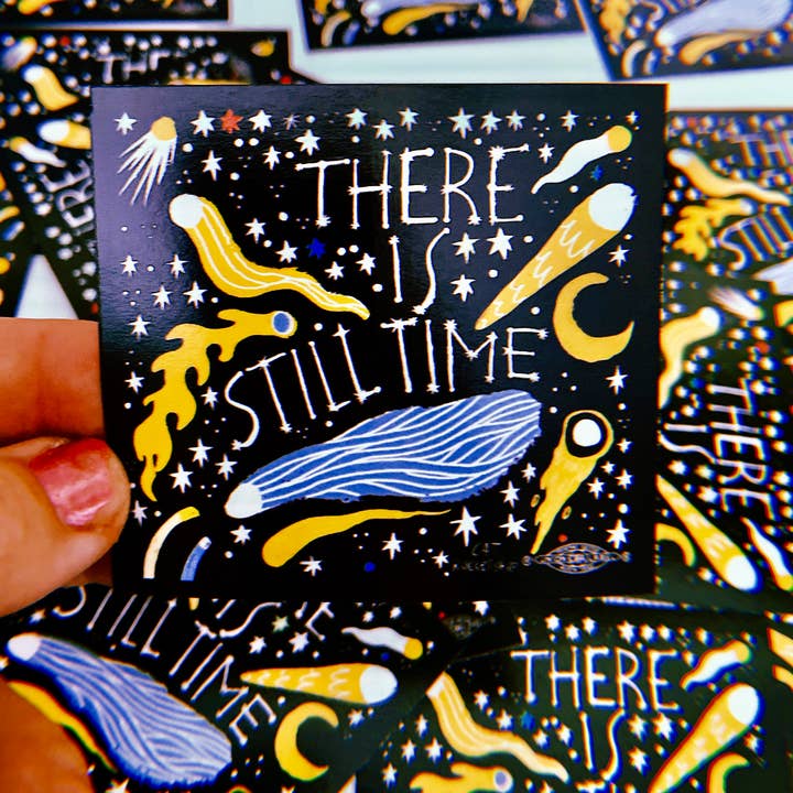 Cat Rocketship - Wholesale Sticker - There is Still Time hopeful vinyl sticker3