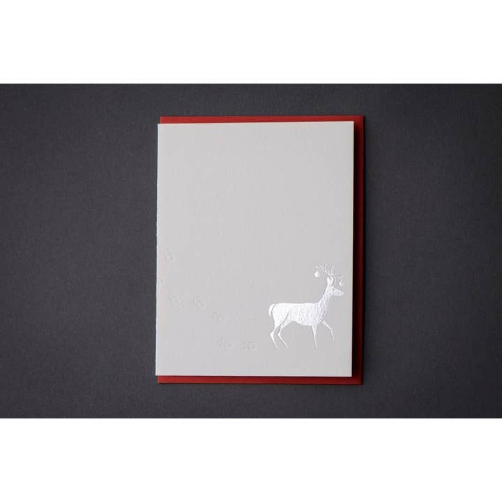 Porchlight Press Letterpress – Großhandel Weihnachtskarte – Snow Tracks Deer Karte5