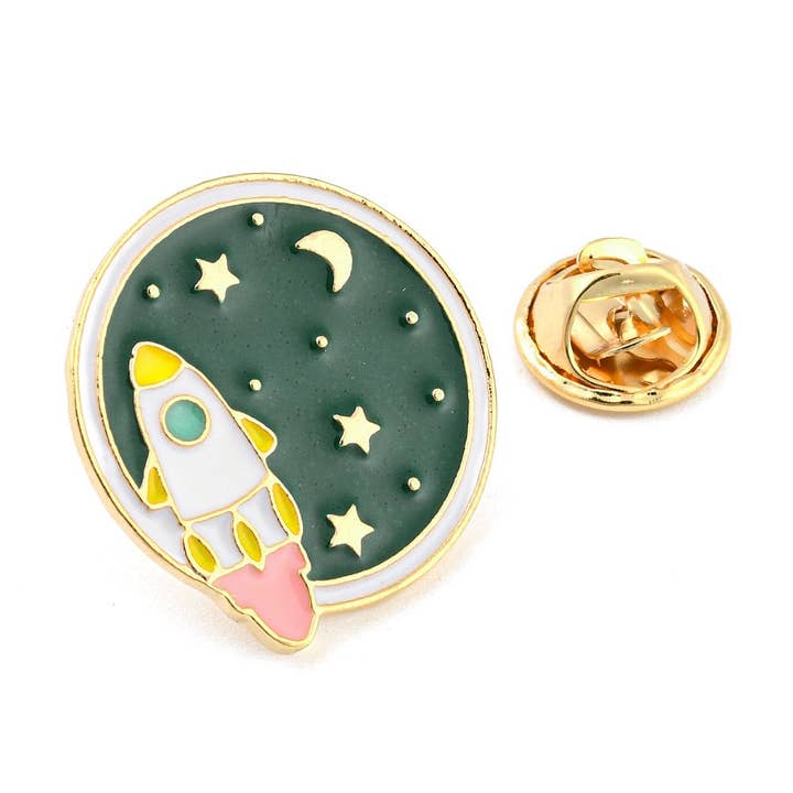 WishStrings - Wholesale Lapel Pin/Button - Space Rocket - Wish Pins - Enamel Pin Badge (EWP017)
