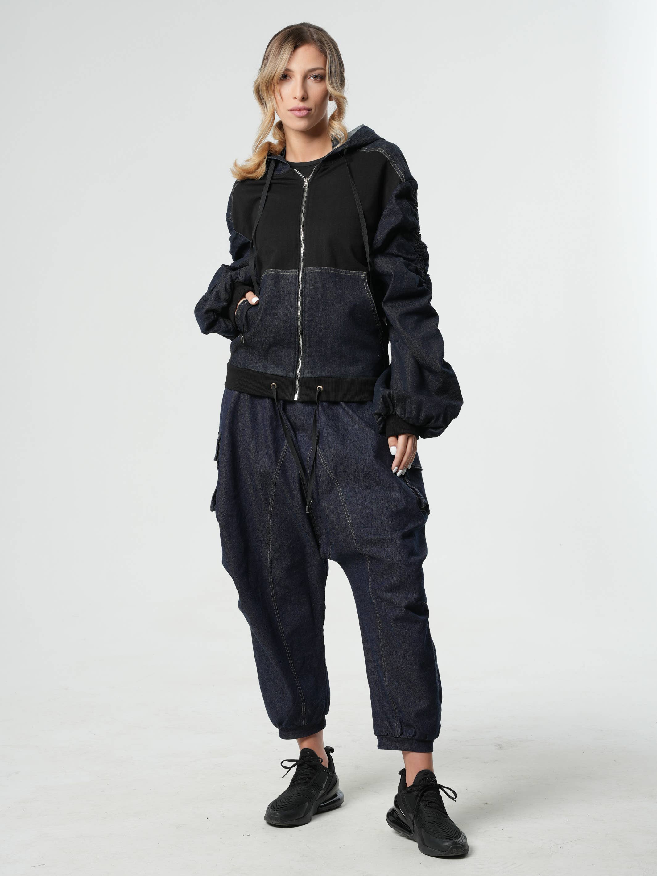 Metamorphoza - Wholesale Jacket - Women's - Denim Hooded Jacket10