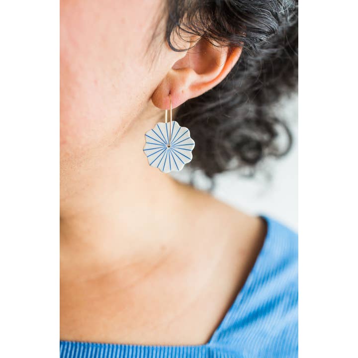 Jenna Vanden Brink Ceramics - Wholesale Hoop Earrings - Pinstripe Pinwheel Hoops3