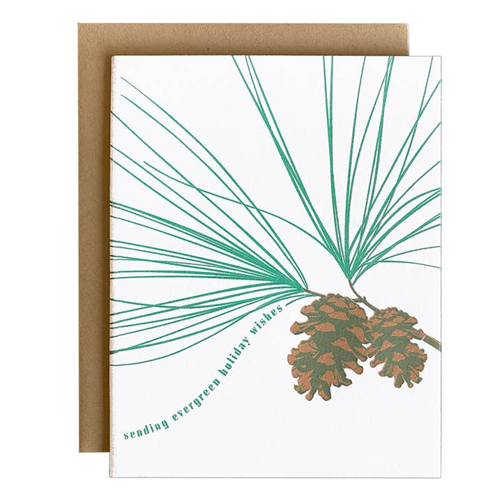 Navy Midnight Press - Wholesale Season's Greetings Card - Evergreen Holiday Card1