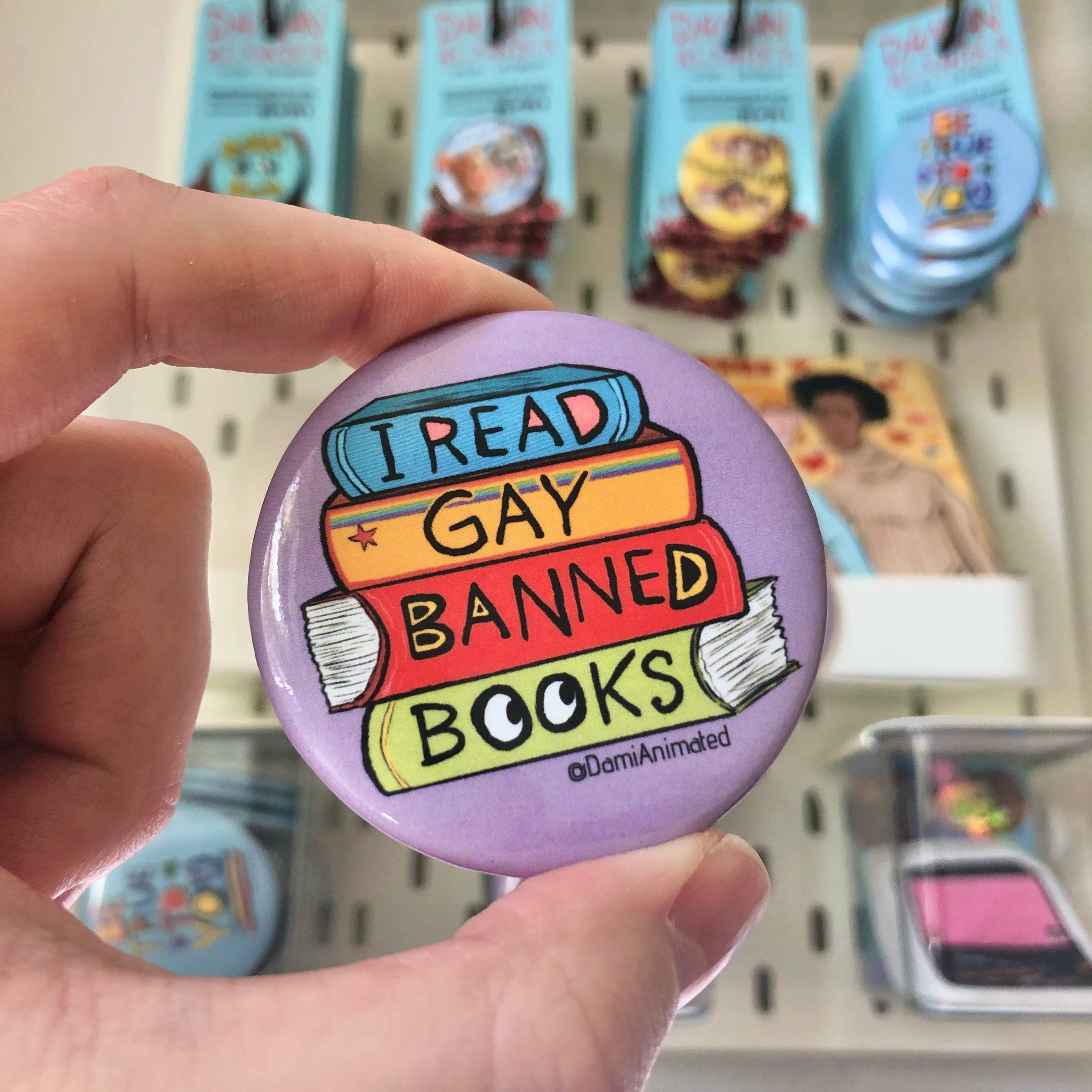 DamiAnimated - Wholesale Magnet - I Read Gay Banned Books | LGBTQ Pride | 2.25" Magnet2