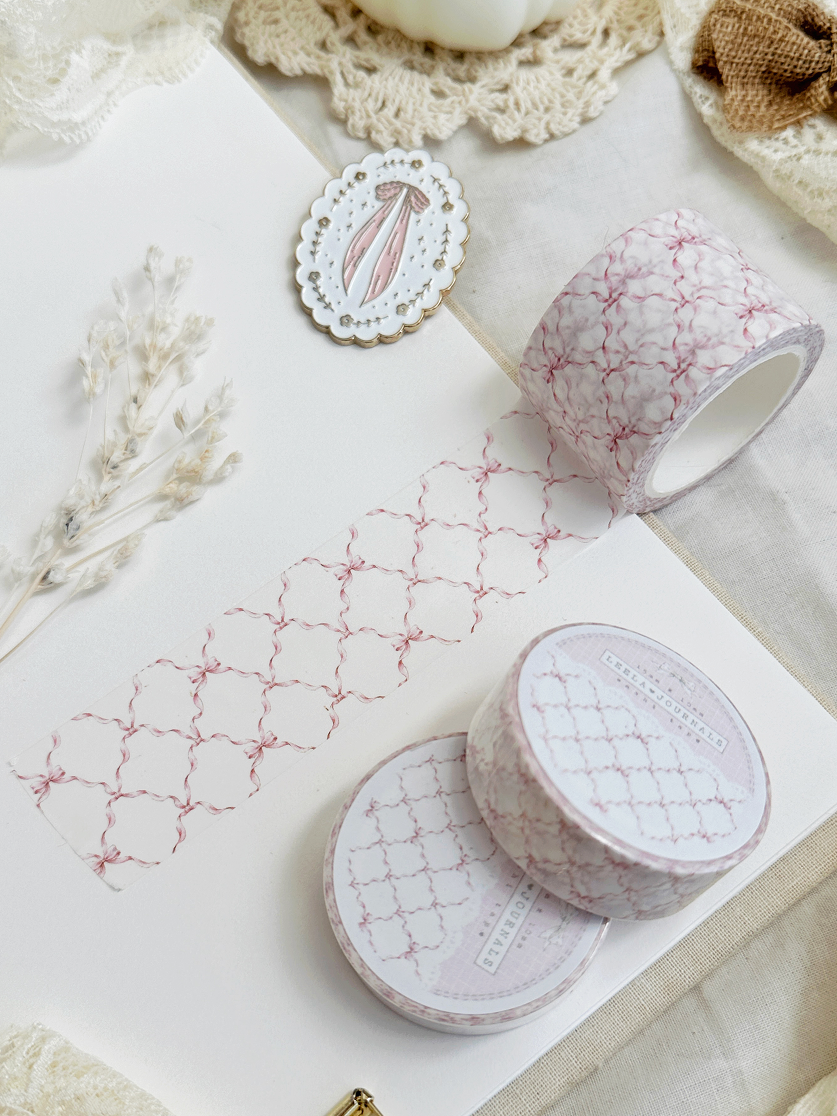 leelajournals – Großhandel Washi-Tape – Washi-Tape mit Schleifenmotiv und Spalier0