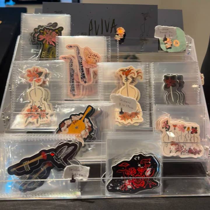 AVIVA TU LLC - Wholesale Sticker - Sticker-Botanical Music Instruments9