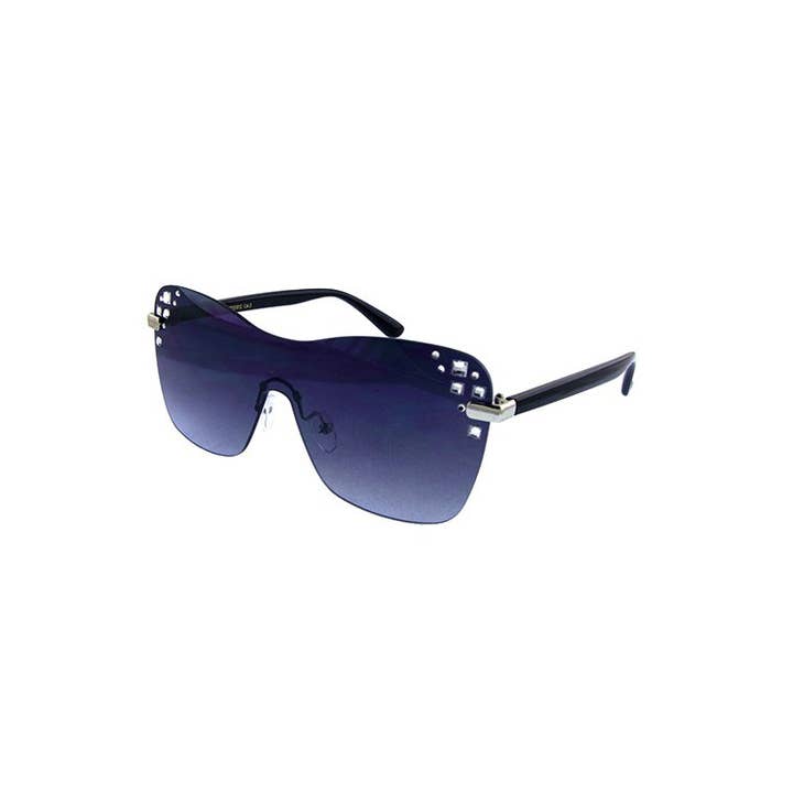 ASSORTED COLORS Womens rimless monolens rhinestone sunglasses for wholesale on Faire