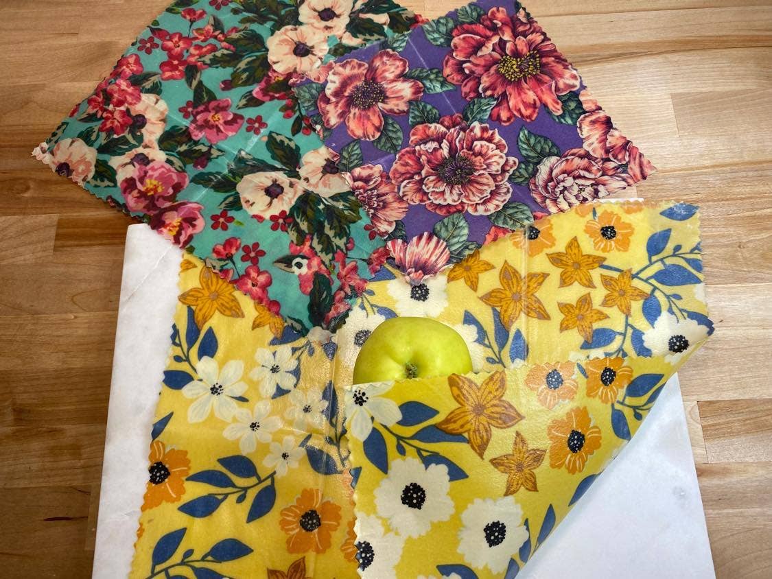 GreenLife Apothecary - Wholesale Food Storage Wrap/Bag - 3 PACK Beeswax Food Wrap, Random Pattern, eco friendly2