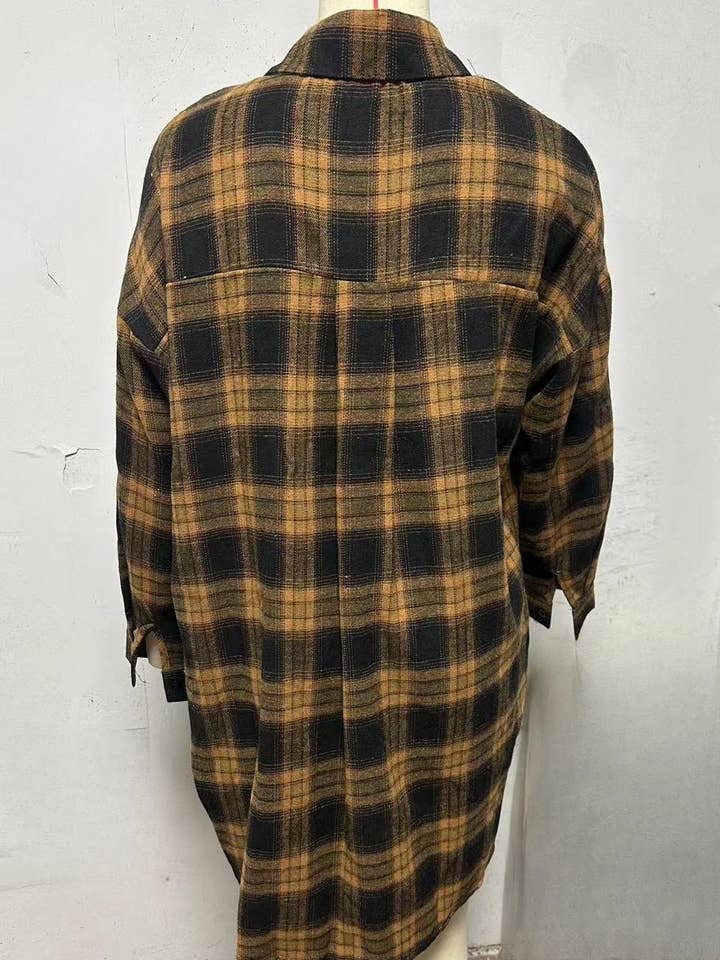 Rosa Clothing - Wholesale Shirt Jacket/Shacket - Women's - Autumn long-sleeved plaid shacket shirt10