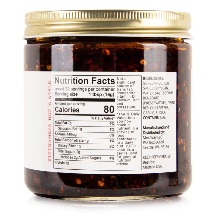 Me's Way LLC - Wholesale Sauce - MẸ’S WAY CHILI SAUCE – VEGETARIAN-16oz1