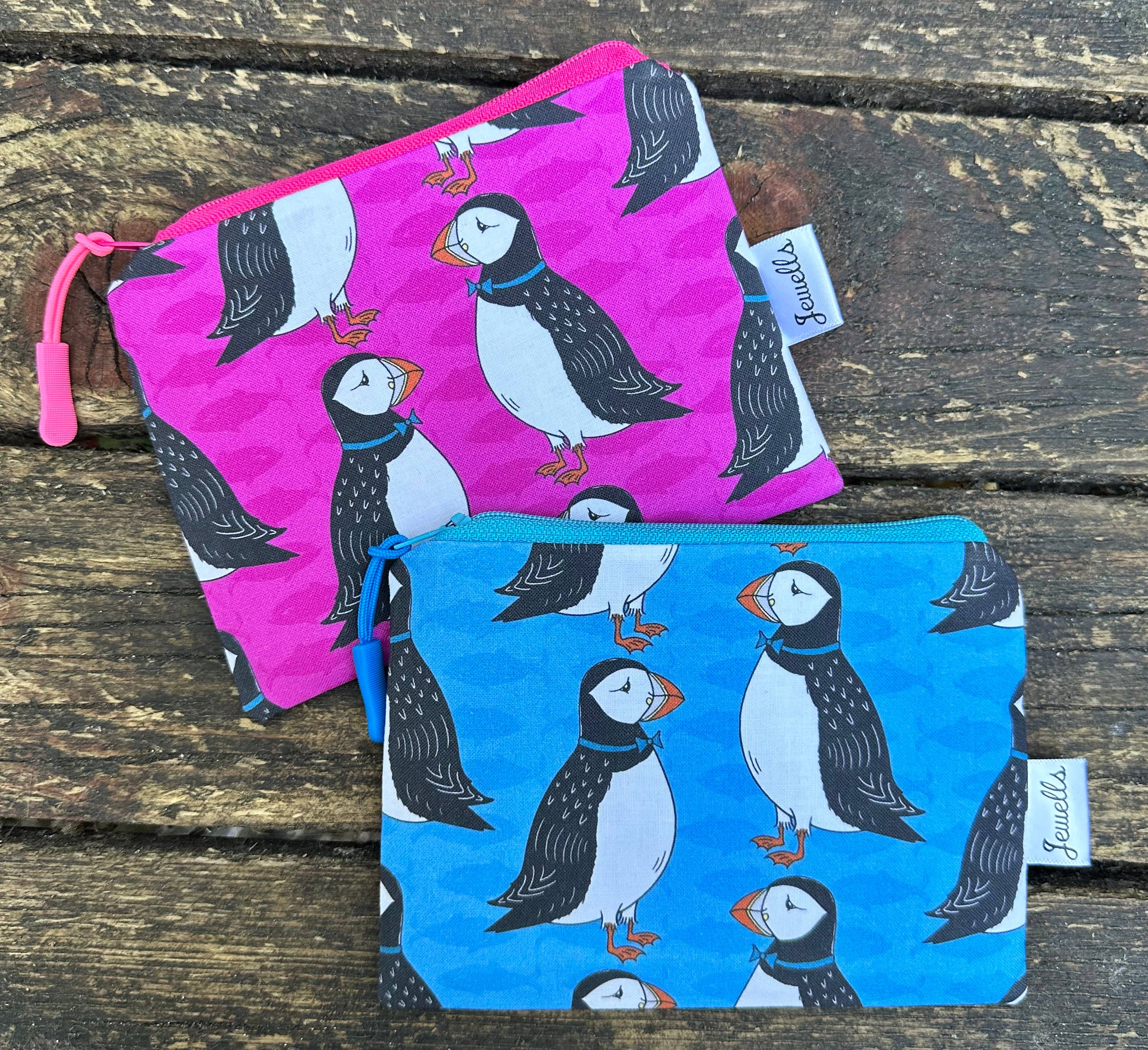Jewells – wholesale Coin purse – Women’s – Puffin fabric coin purse blue or purse2