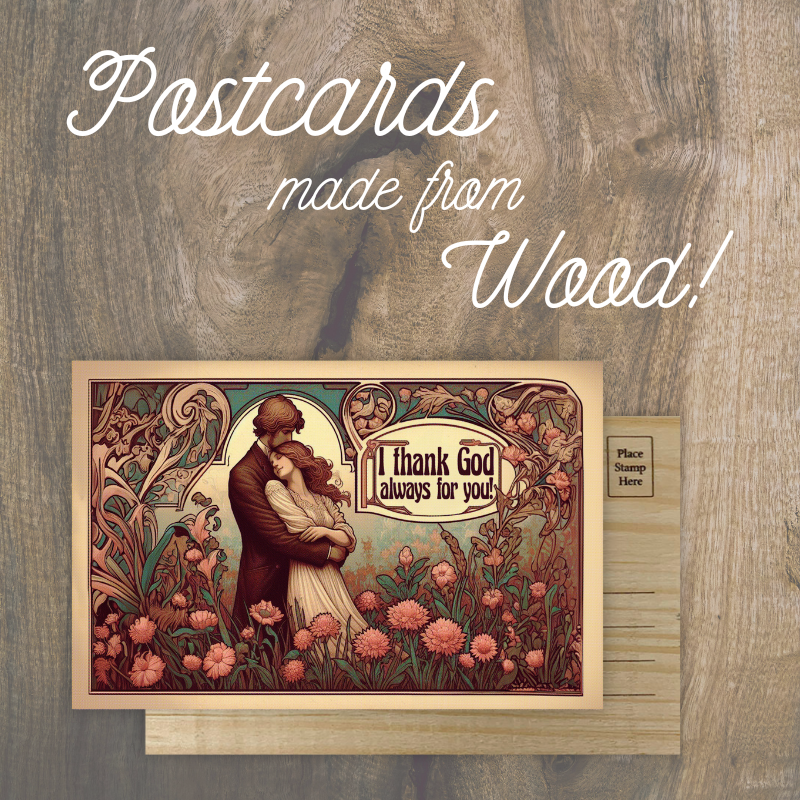 Works of Heart - Venta al por mayor Tarjeta postal - Tarjeta postal de madera de Gracias a Dios por ti1