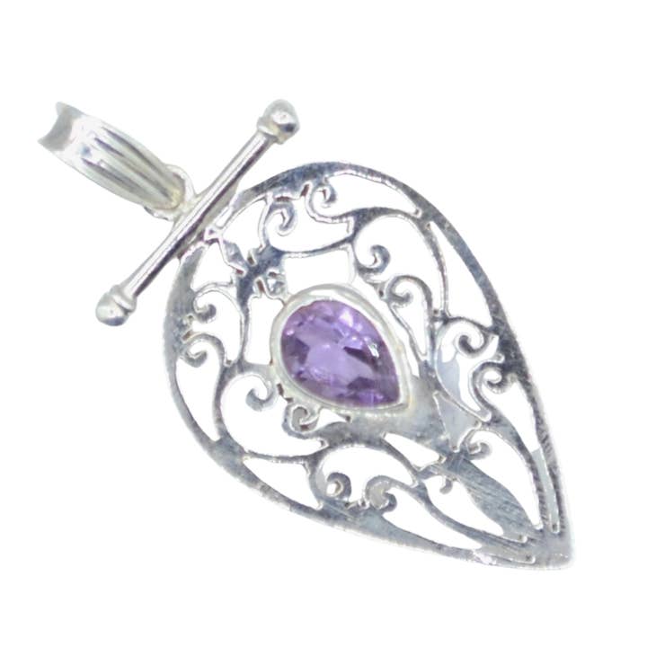 Colgante de plata en forma de lágrima nepalí para venta al por mayor de Didi Bahini Fair Trade