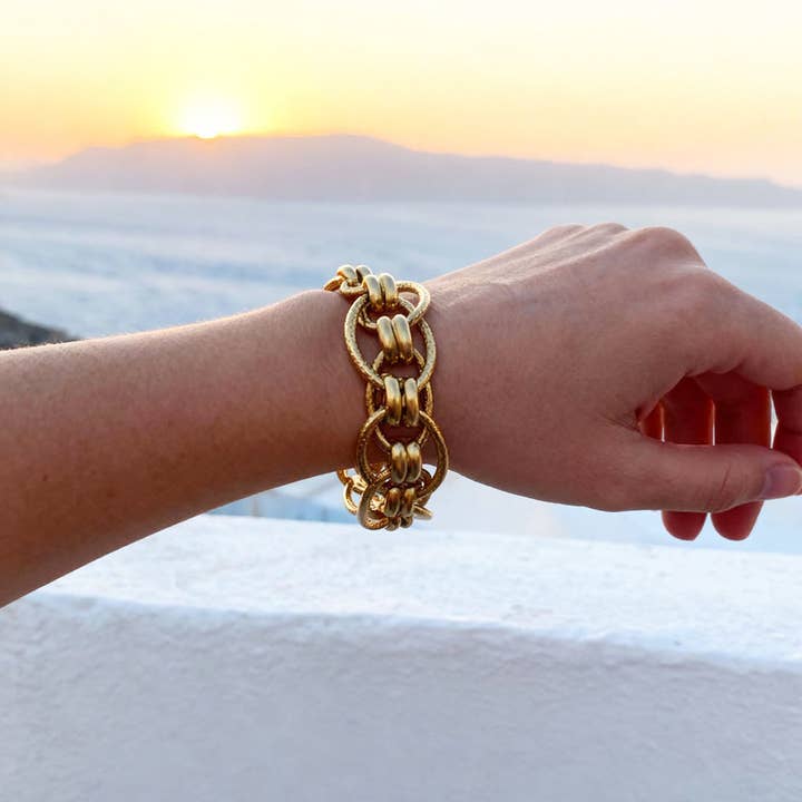 Kyma Large Link Gold Bracelet | Handmade jewelry in France and other Purchase Wholesale bijoux doré à l or fin. Free Returns & Net 60 Terms on Faire trending on Faire.