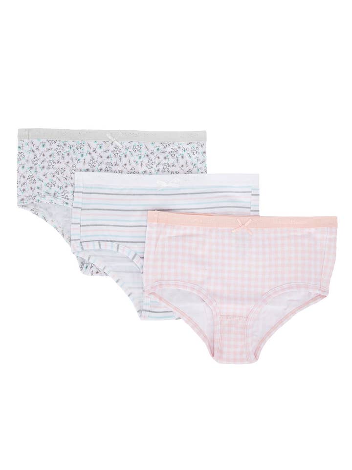 Infinity Classics International Inc. - Wholesale Underwear - Kids - Girl's Printed Cotton Briefs 3 Pack3